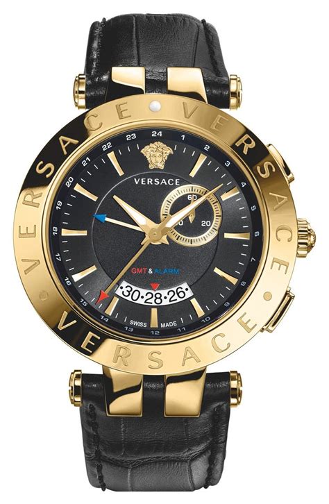 versace v race watch gold|Versace gold watch for men.